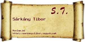 Sárkány Tibor névjegykártya